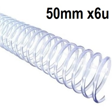 ESPIRAL PVC TRANSPARENTE 50MM X6