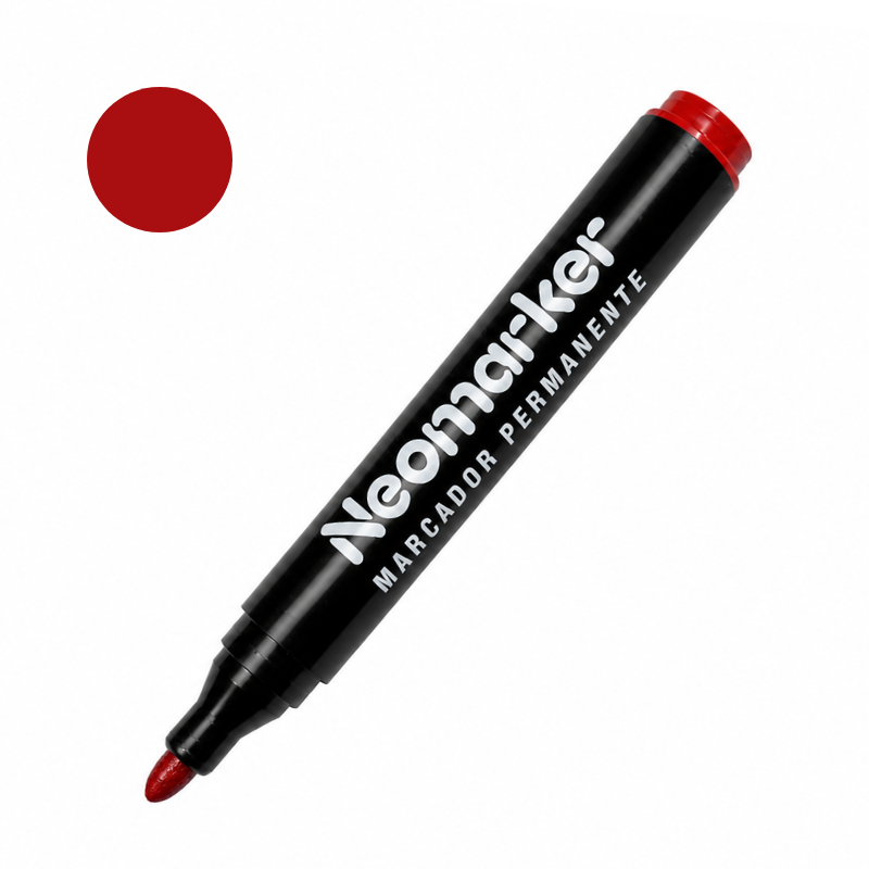 MARCADOR PERM NEOMARKER REDONDO ROJO