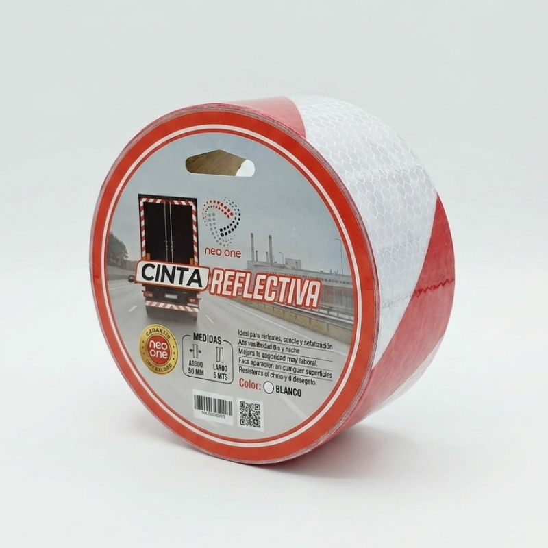 CINTA REFLECTIVA 48X5 ROJO/BLANCO